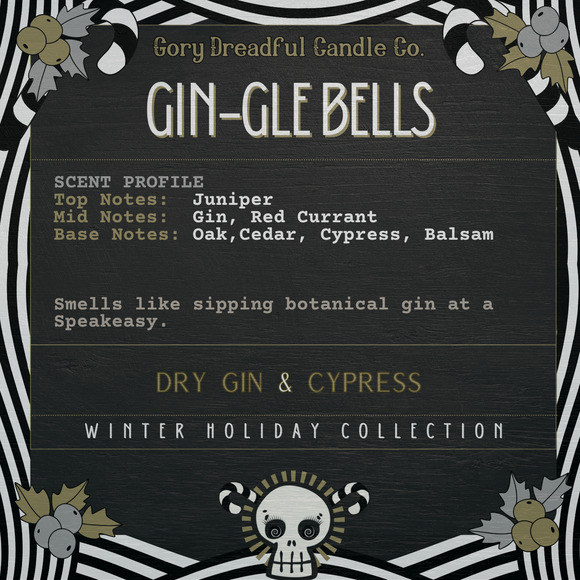 Gin-gle Bells Luxury Crackling Wooden Wick Candle Tin: Dry Gin & Cypress Scent - Picture 2 of 5